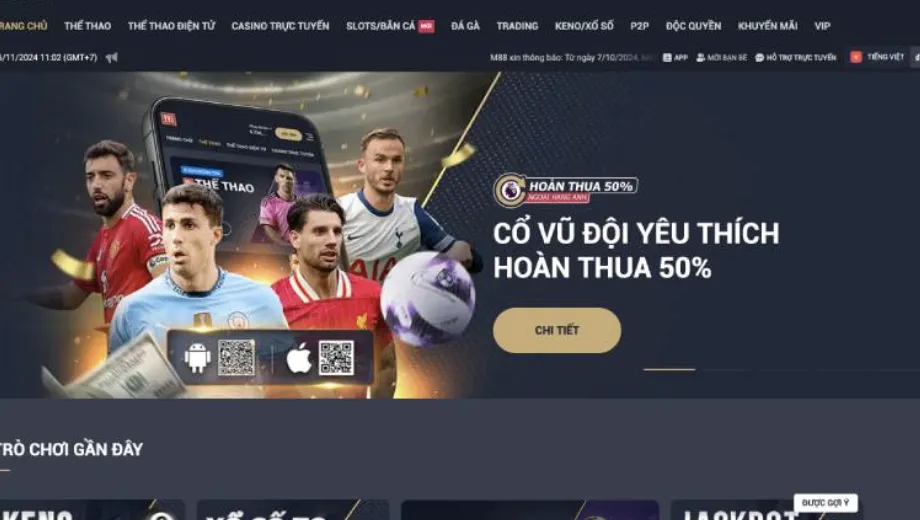 Kèo ném biên hấp dẫn tại M88